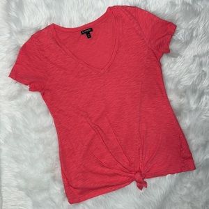 Women’s EXPRESS coral V-neck tie top size Small